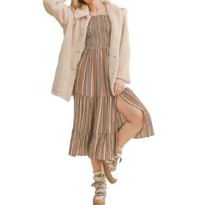 NEW SAGE THE LABEL vivienne sherpa coat in butter